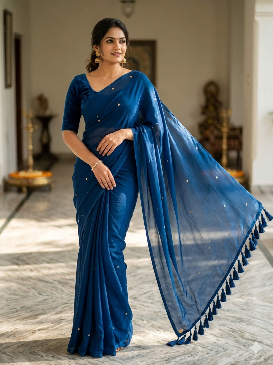 Advika Tissue Silk Saree - Blue
