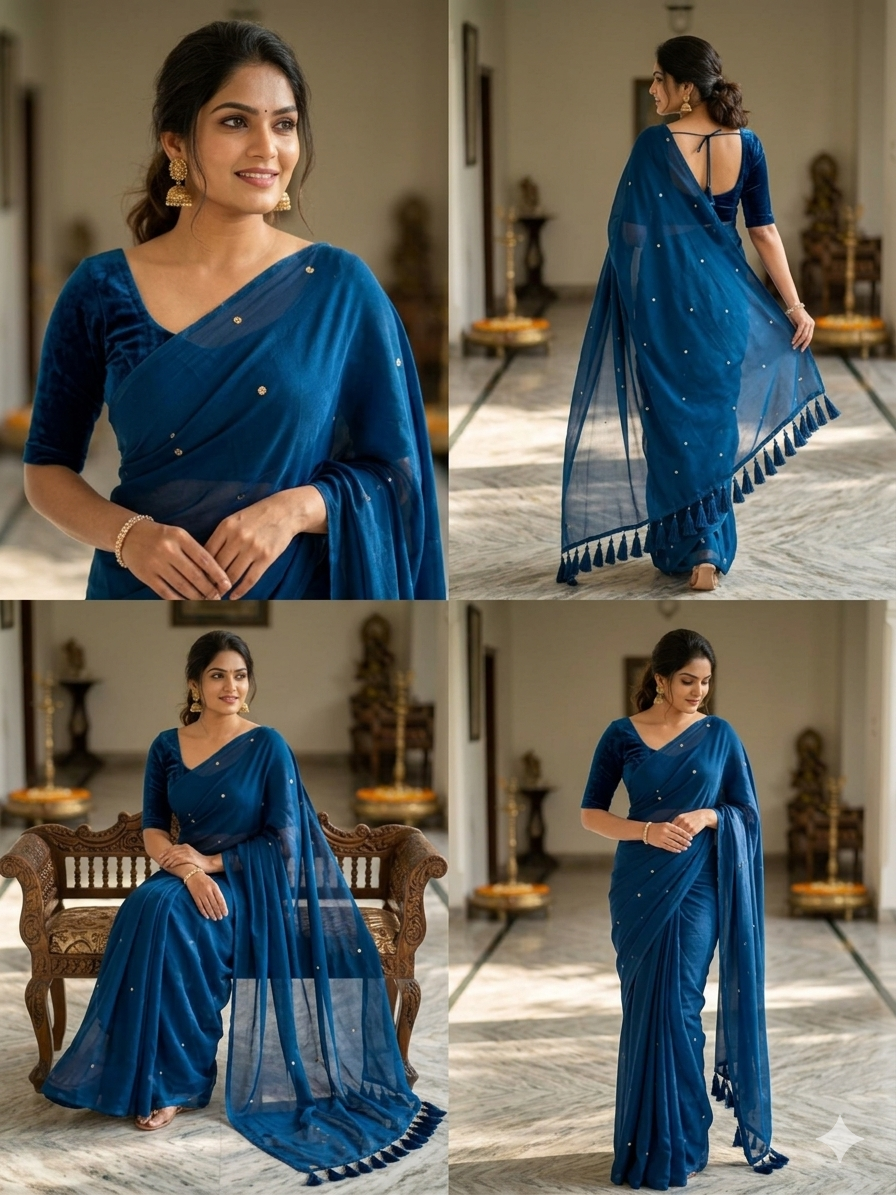 Advika Tissue Silk Saree - Blue
