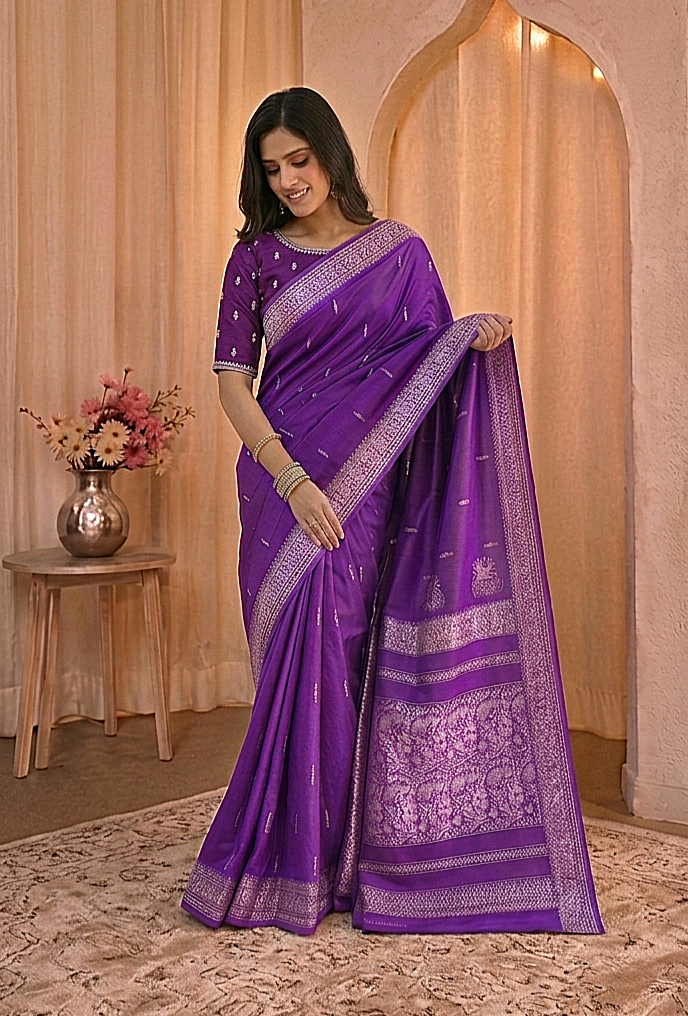 Royal Teal Peshwai Silk Saree