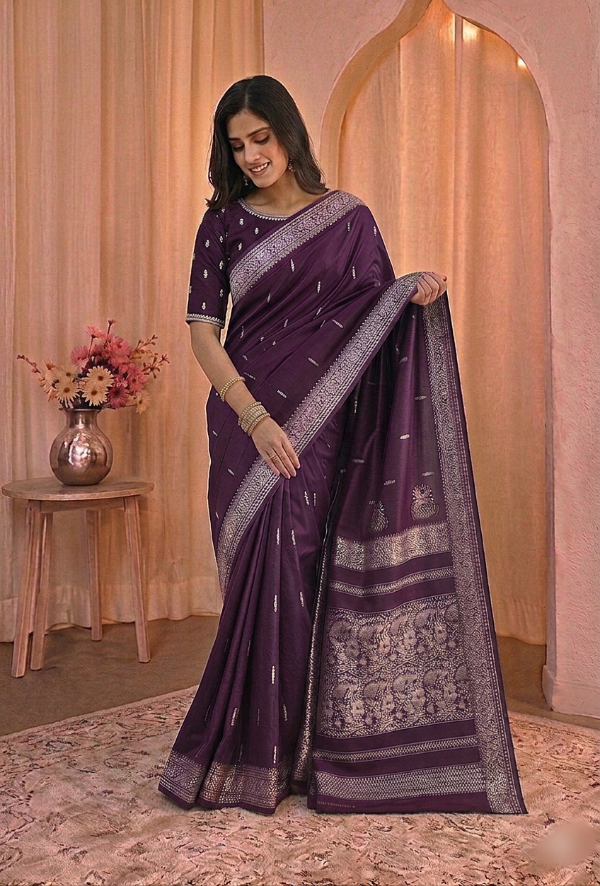 Royal Teal Peshwai Silk Saree