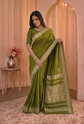 Royal Teal Peshwai Silk Saree