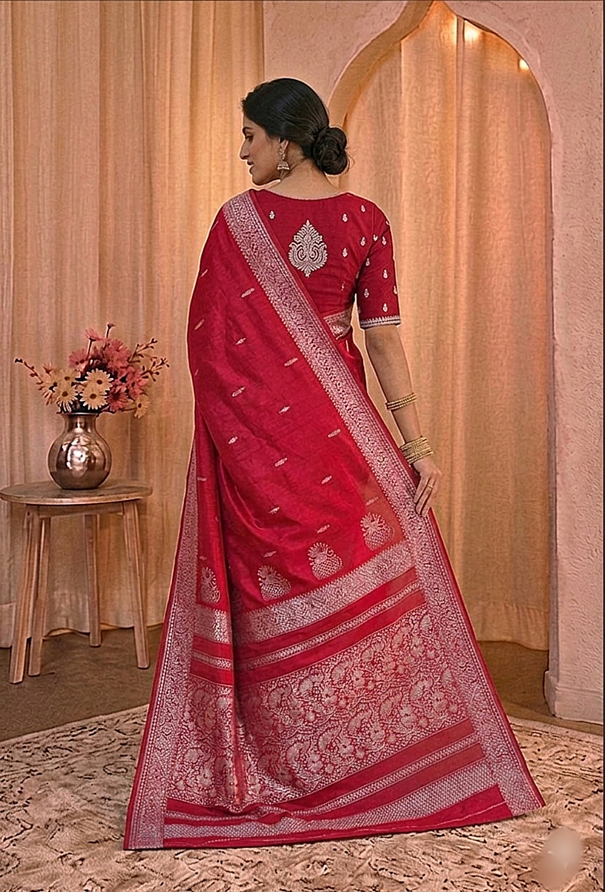Royal Teal Peshwai Silk Saree