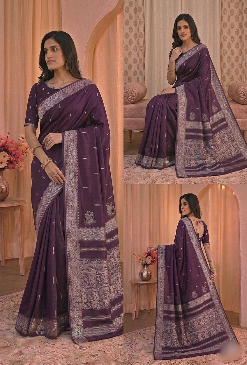 Royal Teal Peshwai Silk Saree