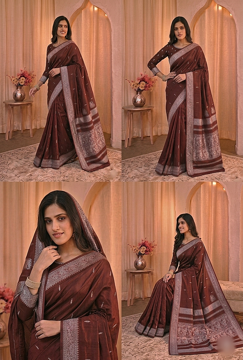 Royal Teal Peshwai Silk Saree