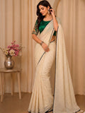 Miraya Traditional Off-White Organza Saree
