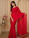 Red- Advika Shimmering Trending tissue silk Saree