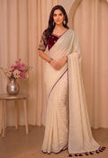 Premium Off- White Organza Saree