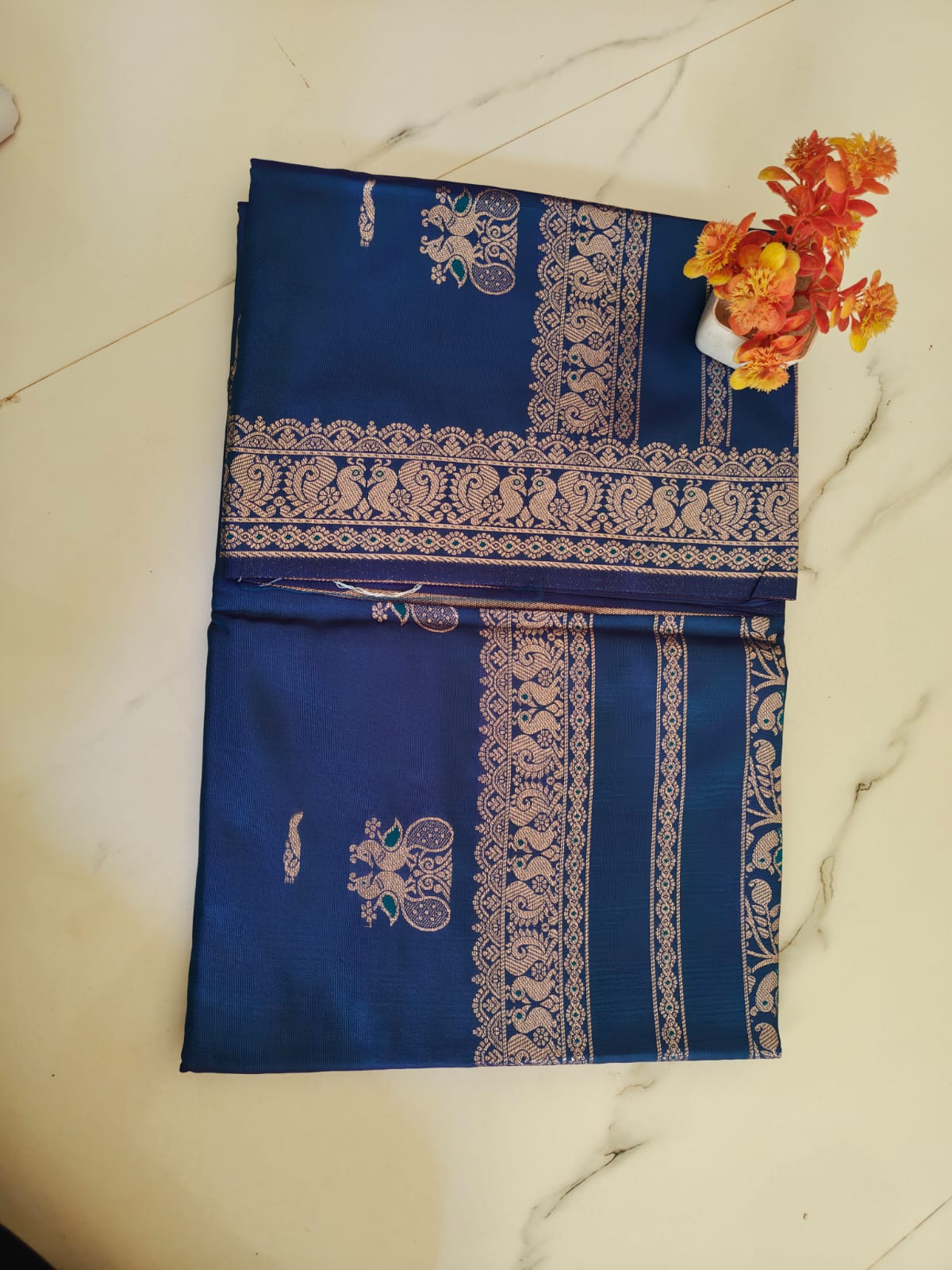 Royal Teal Peshwai Silk Saree